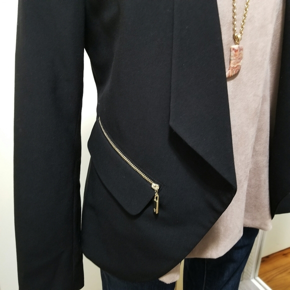 Vince Camuto Open Front Blazer Zipper Pockets 4 - Picture 5 of 8
